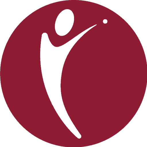 leavebetter favicon. Maroon with white non-descript image of a human standing reaching