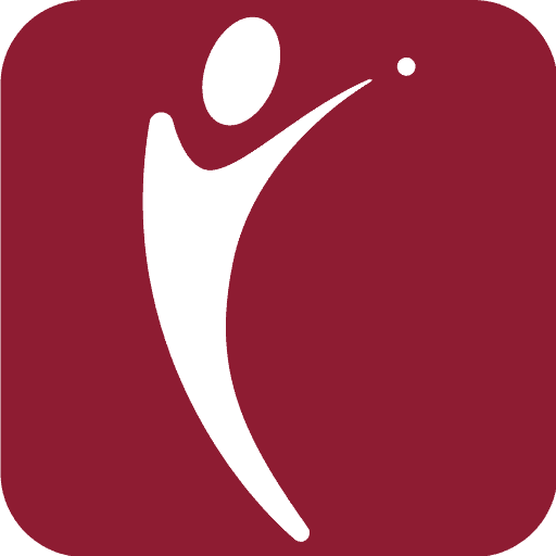 leavebetter favicon. Maroon with white non-descript image of a human standing reaching